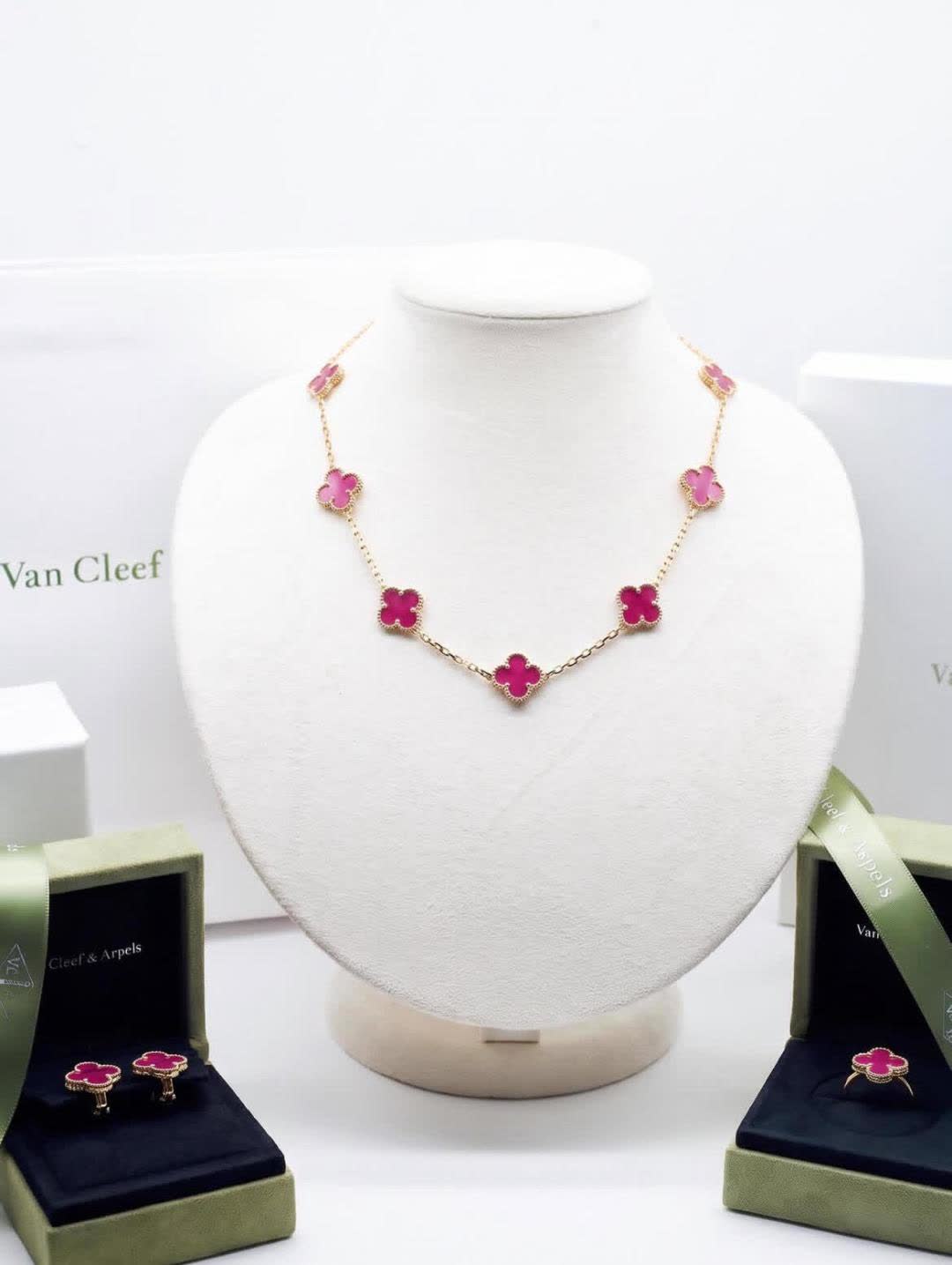 Van Cleef & Arpels Alhambra Pink Gold Earrings
